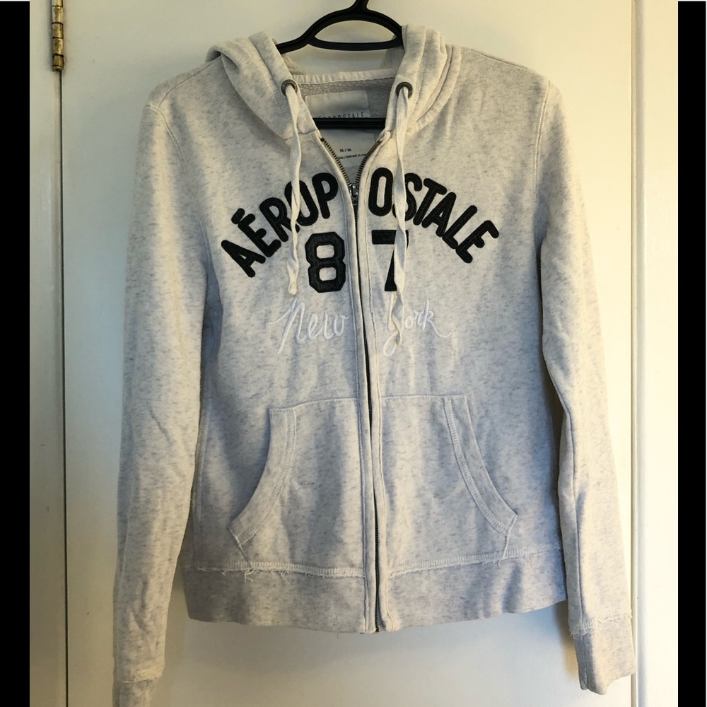 Cream Aeropostale Zip up Hoodie